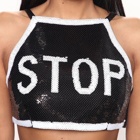 STOP sequin top new - Picture 3 of 4